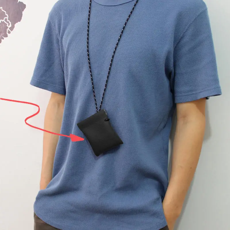 1 قطعة صغيرة الرقبة معلقة محفظة نسائية للعملات المعدنية بولي Leather الجلود سماعة حقيبة التخزين محفظة صغيرة مكافحة سرقة حقيبة مفاتيح صغيرة للرجال والنساء