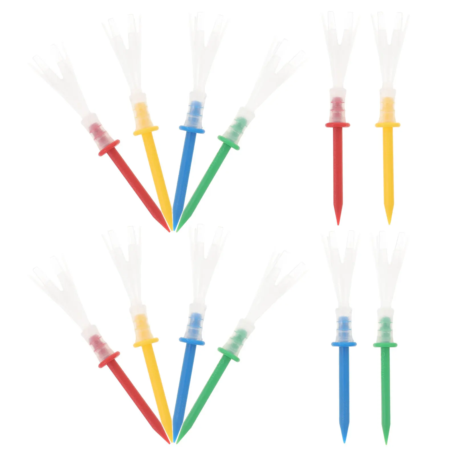 

Набор из 16 многоразовых пластиковых ти для гольфа: высокая производительность, увеличенная дистанция удара, низкое трение, профессиональные ти