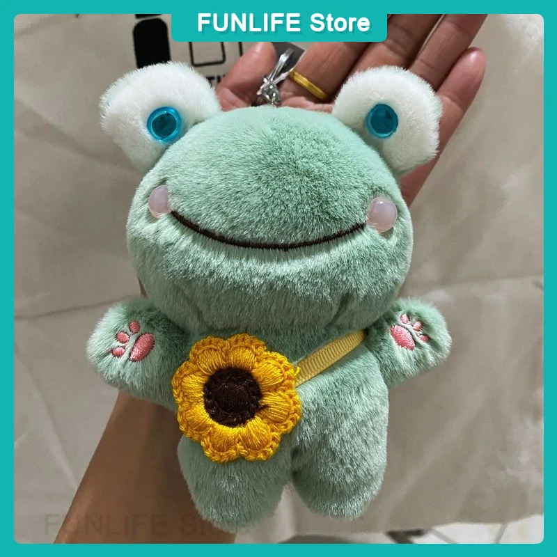 Hot Sell Plush Toy Frog Pendant Dolls Backpack Ornament Keyring Supplies Cartoon Keychain Idol Same Style Christmas Gifts