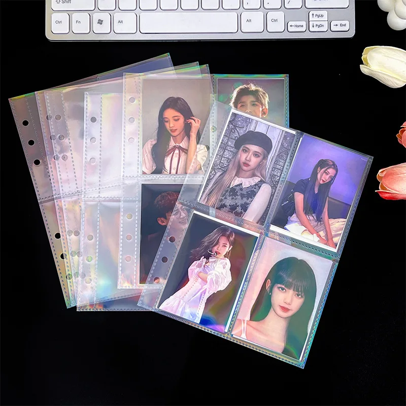 10pcs Double Sided Pocket Sheets for A5 /M5/ A4 Binder Refills Pages Clear Sleeve Acid Free-No Loose-leaf Ring Photocard Holder