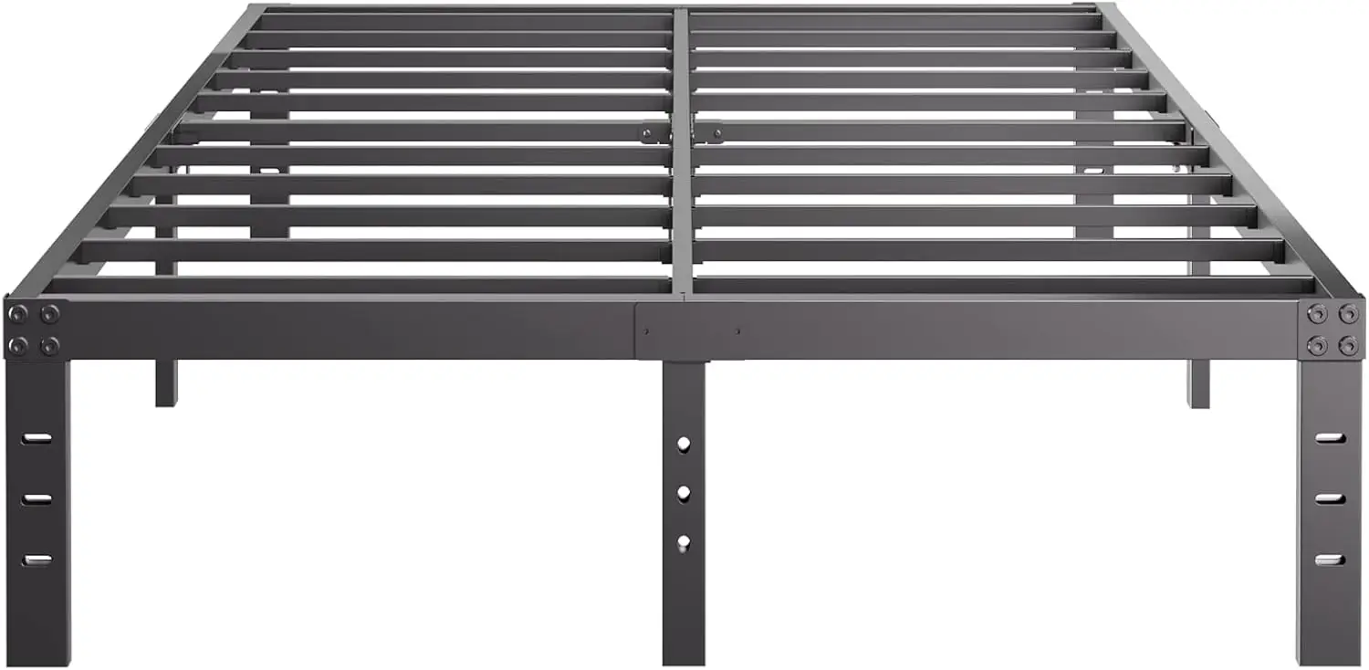 QueenSize Metal Bed-Frame No Box-Spring Needed,12-Inch Noise Free Black Platform-Bed Base,Easy Assembly,Duty Steel Slat Support