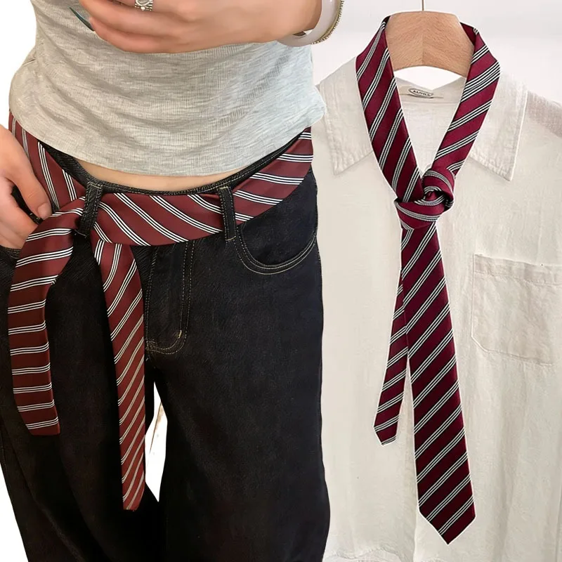 

Регулируемый красный полосатый дизайн, пояс для галстука, унисекс, поясной аксессуар, стильный галстук, модный аксессуар
