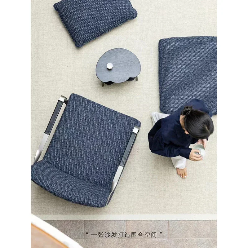 Wool tweed single sofa armrest master chair removable bag