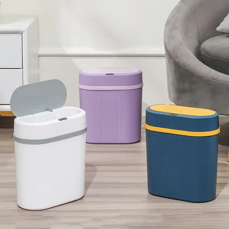 Automatic Touchless Trash Can Smart Waste Basket Motion Sensor Trash Bin Space-Saving Slim Garbage Bin Large Capacity Motion