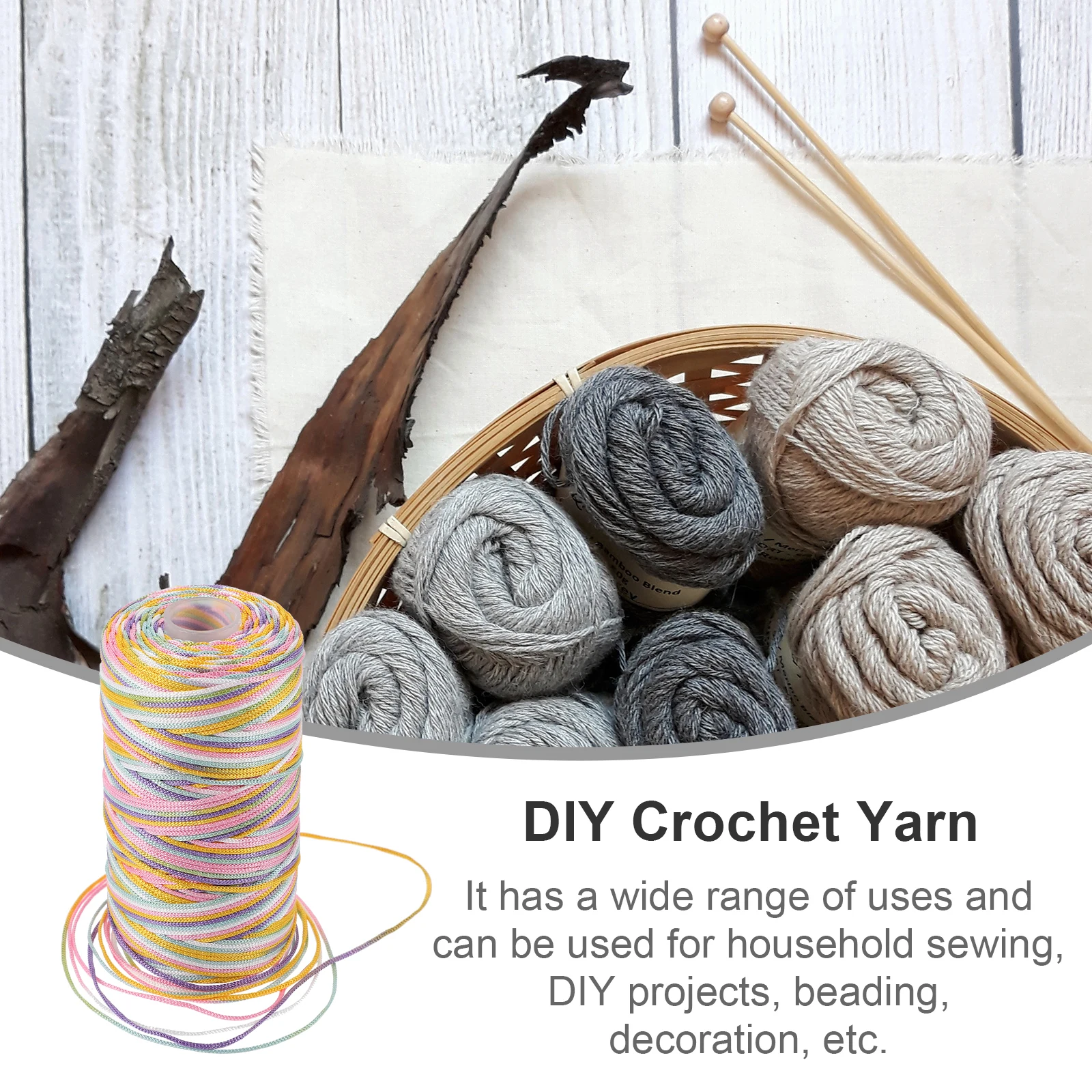 

1 Roll Ice Silk Crochet Yarn Smooth Flexible Breathable Multi-Function DIY Knitting Yarn for Clothes Hat Crafts