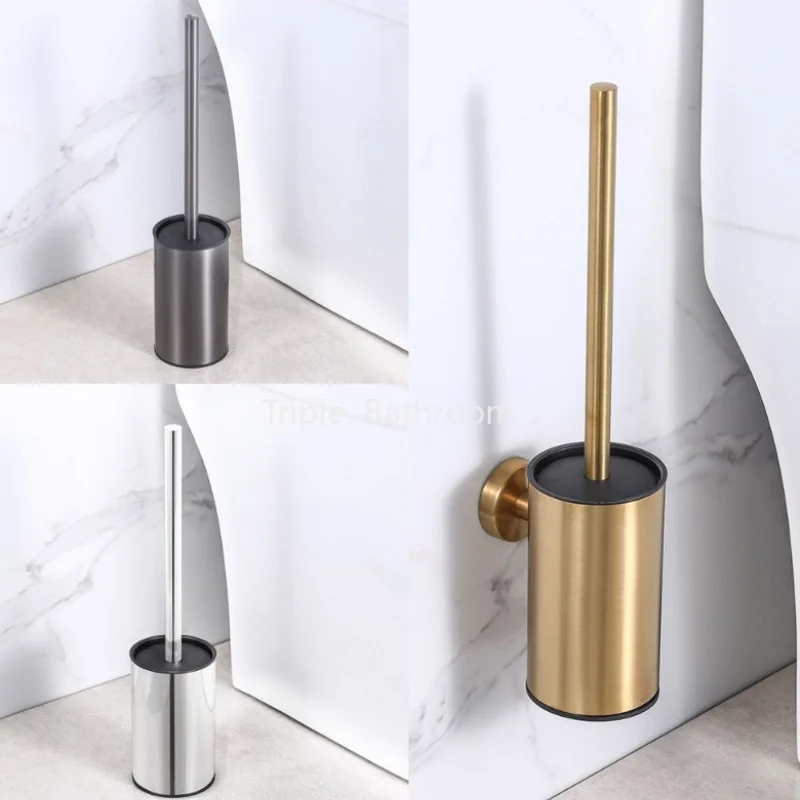 Toilet Brush Set for Bathroom Stainless Steel Toilet Brush Set Including Toilet Brush Base Bathroom Accessories Cleaning Supplie