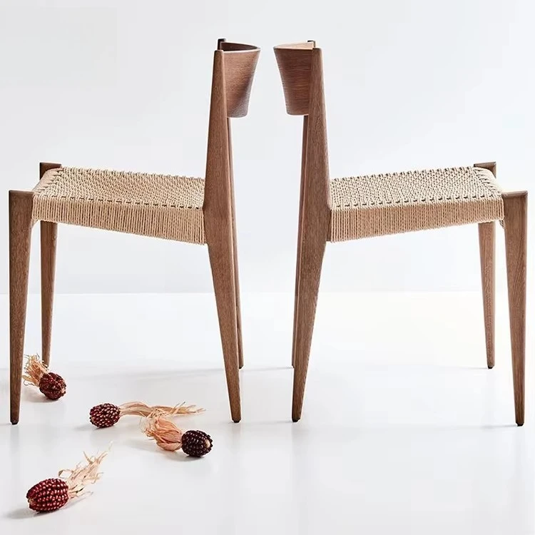 #Morezhome Unique Soft Designer Solid Wood Dining Chair with Rattan Seat