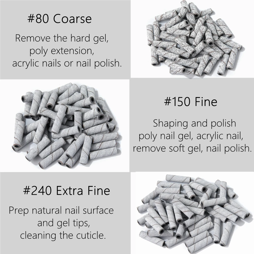 Nowy 50 SZTUK bardzo długich taśm szlifierskich Zebra Wiertło do paznokci Pielęgnacja stóp Polerowanie Manicure Żel do usuwania polskiego Narzędzia wymienne Obcinacz