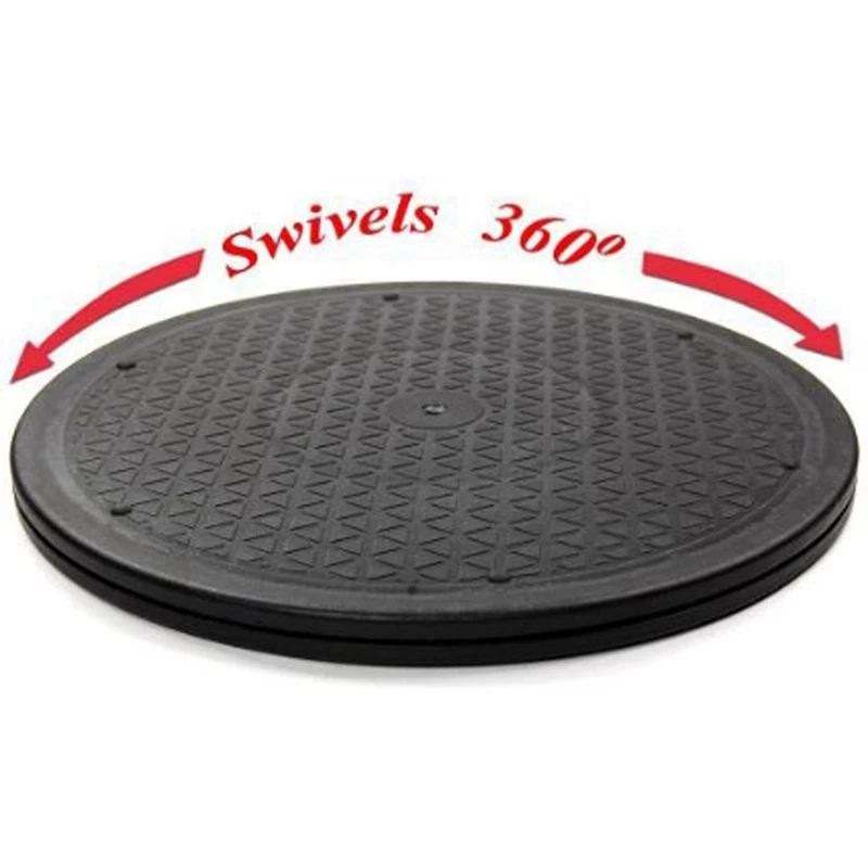 2X 12 Inch Heavy Duty Rotating Swivel Steel Ball Bearings Stand For Monitor TV Turntable Lazy Susans Black Round Shape