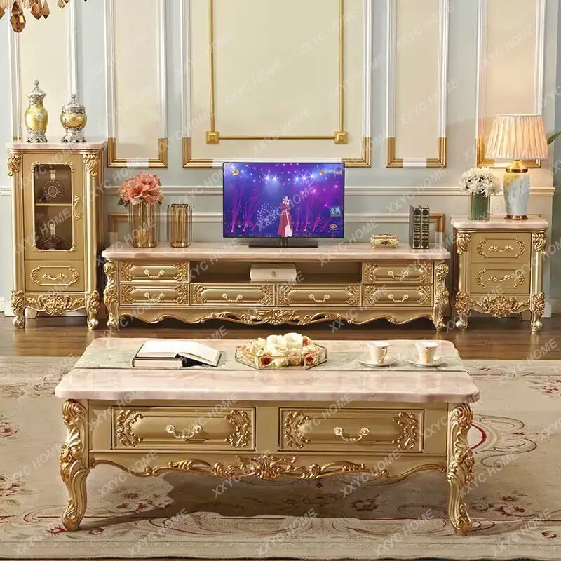 Table living room for homehouseclassyretroall solid wood carved coffee table tv cabinet