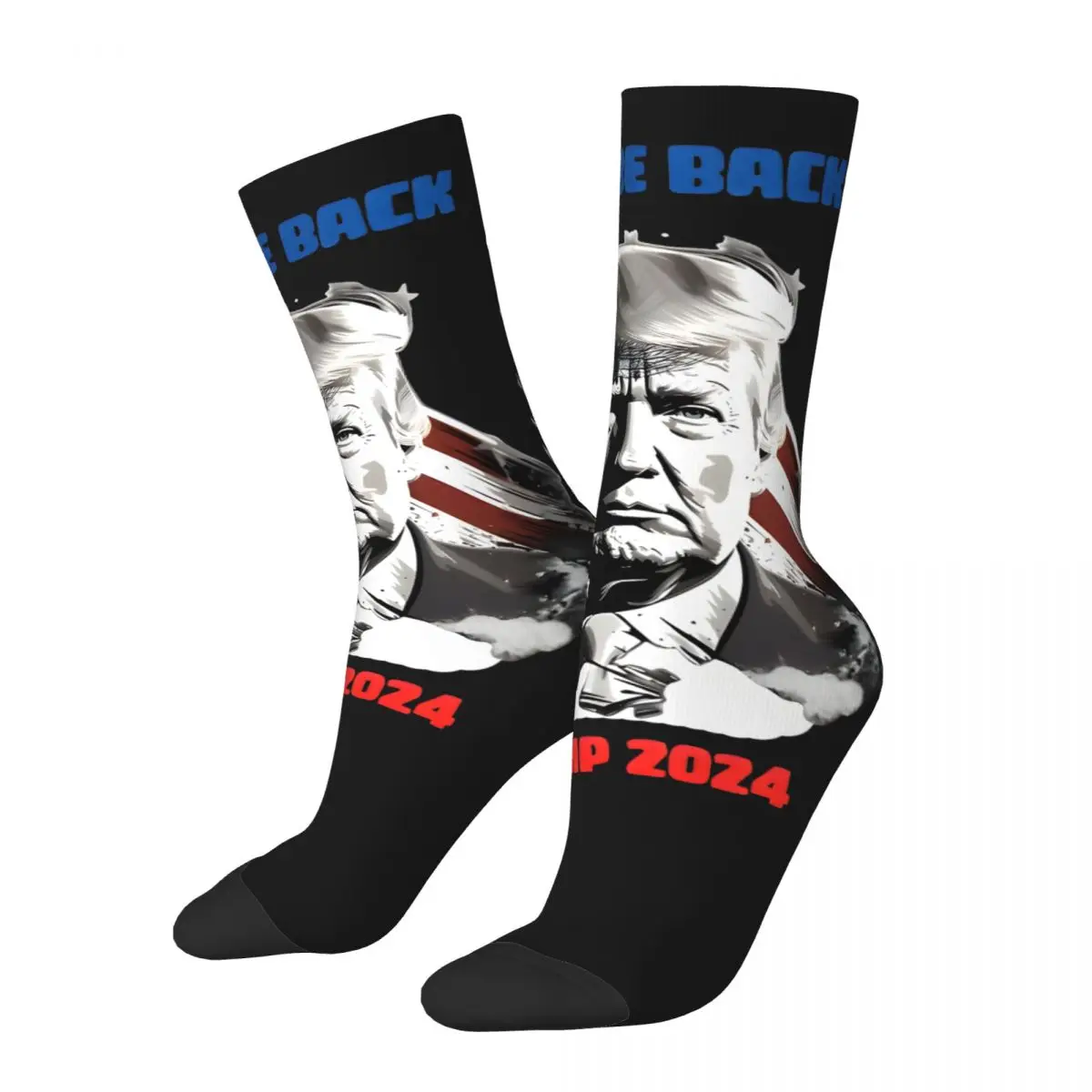 Happy Funny America Needs Your Support Men's Socks Retro Harajuku I support trump Street Style Novelty Seamless Crew Crazy