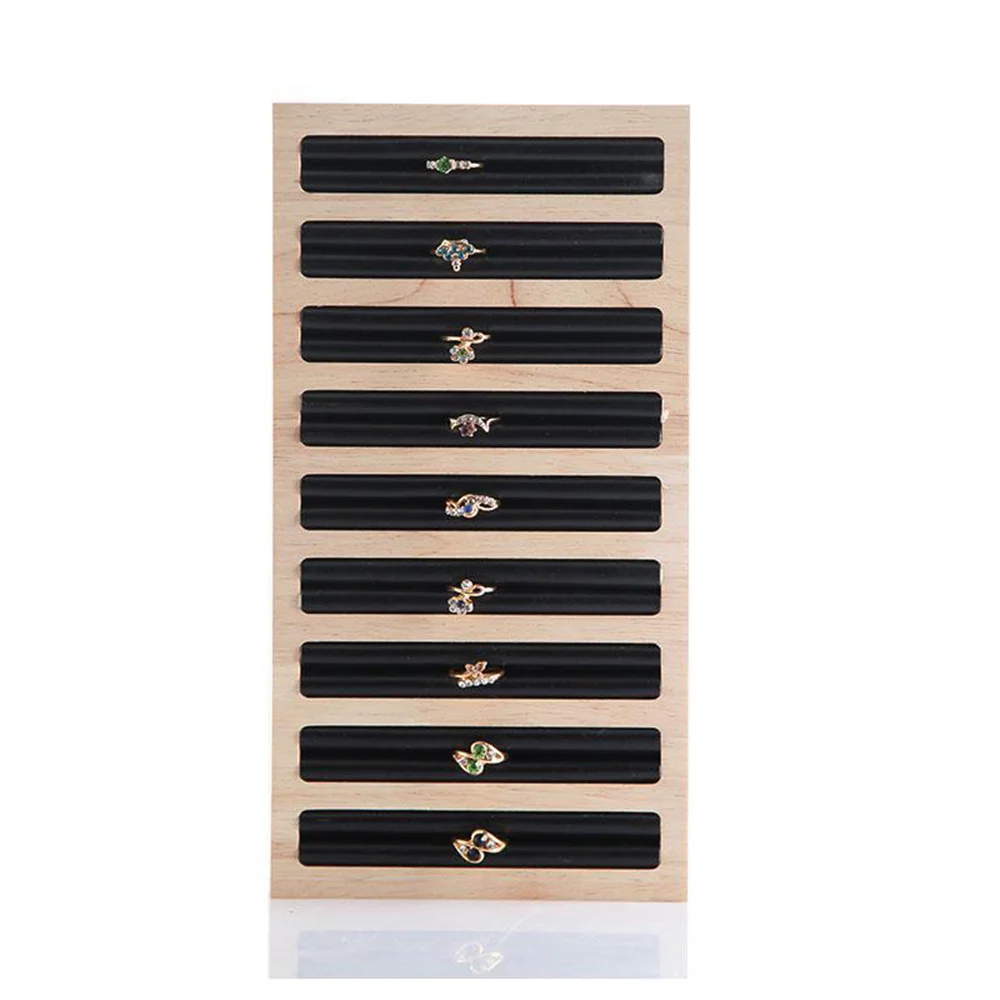 Simple 9 Slots Ring Display Tray, Elegant Jewelry Storage
