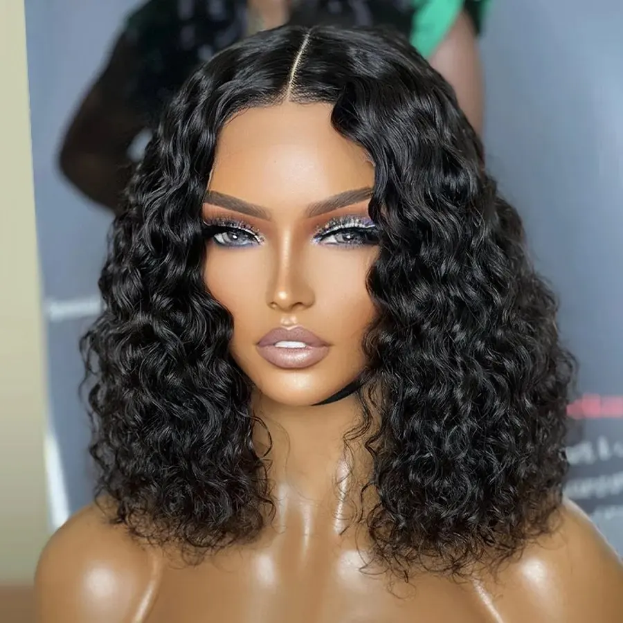 Rosabeauty Deep Wave HD Lace Front Human Hair Wig  13X6 13x4 5X5 Preplucked Glueless Ready To Go Curly Wig 250 Density 40 Inch