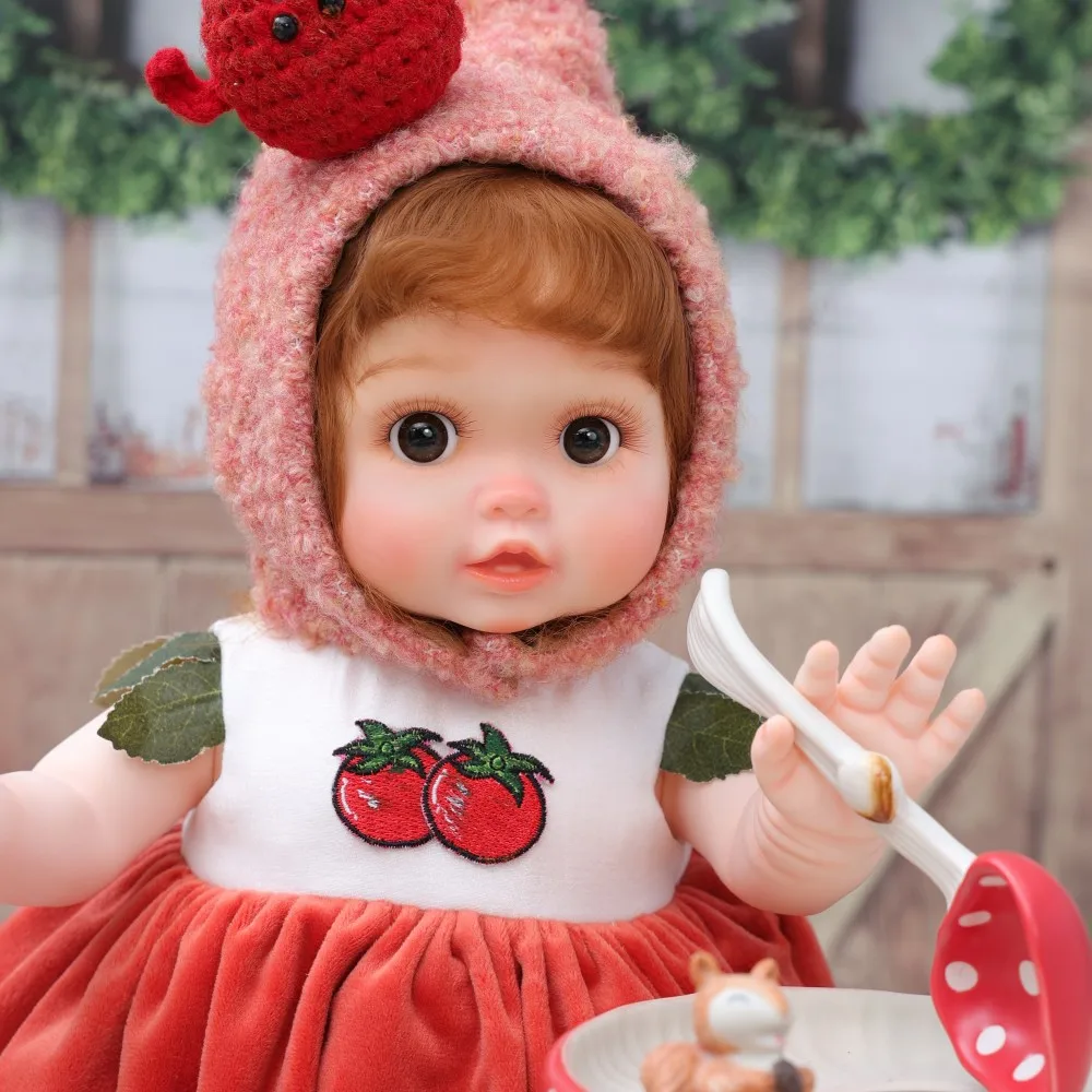 

18 inch Cloveray Realistic Reborn Baby Doll Plush Tomato Set Vinyl Doll High Quality Handmade Toy Collection Hobbies Kid Gifts