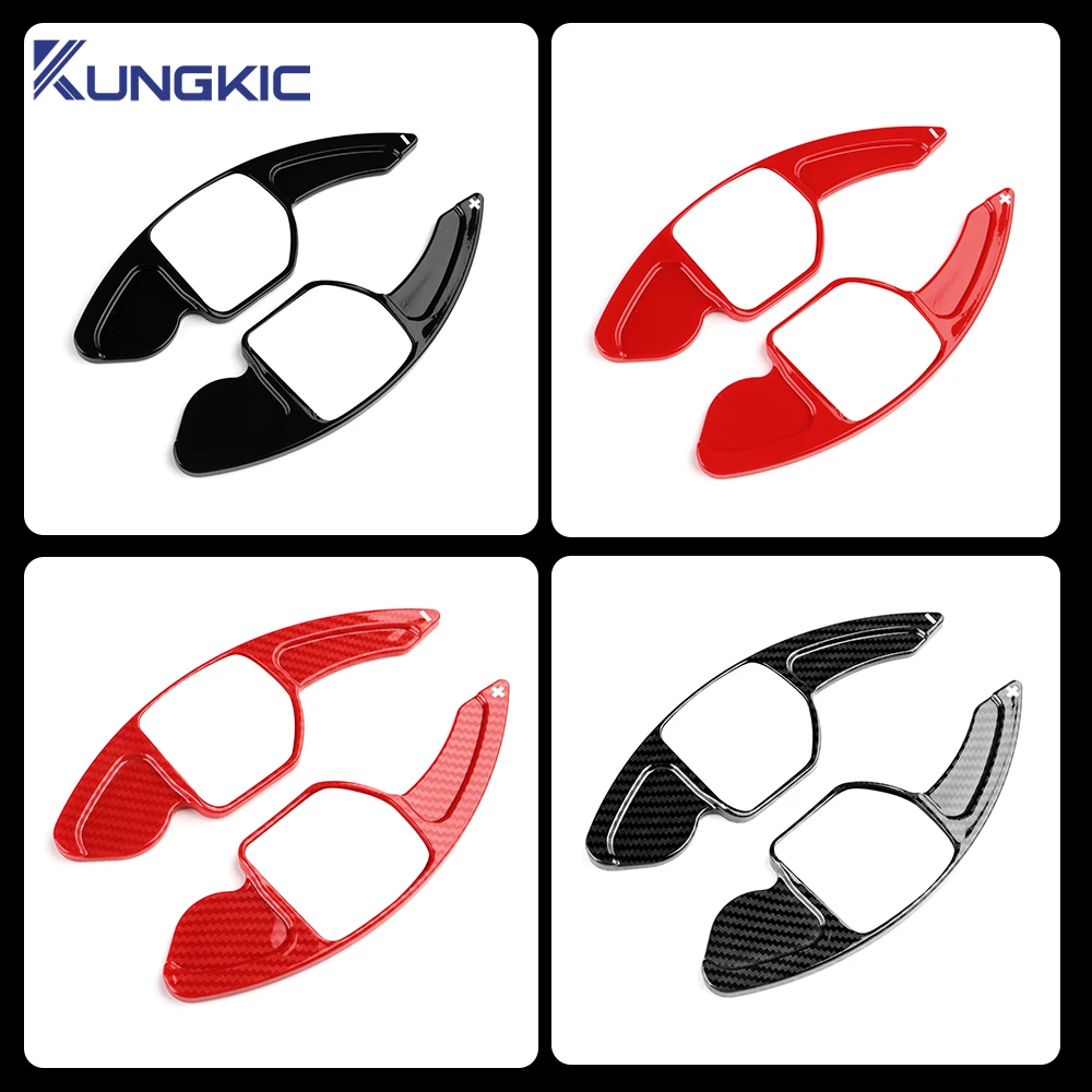 For Seat Leon fr MK3 MK4 5F ST Cupra Ateca Alhambra Arona Ateca ibiza 6P Carbon Fiber ABS Steering Wheel Paddle Shifter Sticker view 5