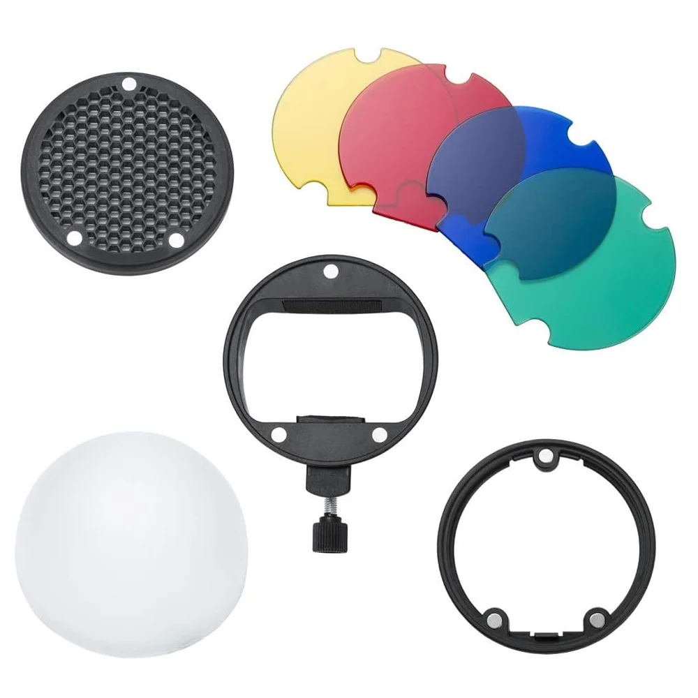 Mcoplus Camera Flash Magnetic Mount Diffuser Ball Honeycomb Grid Color Filte for Canon Nikon Sony Godox Neewer YONGNUO Speedligh