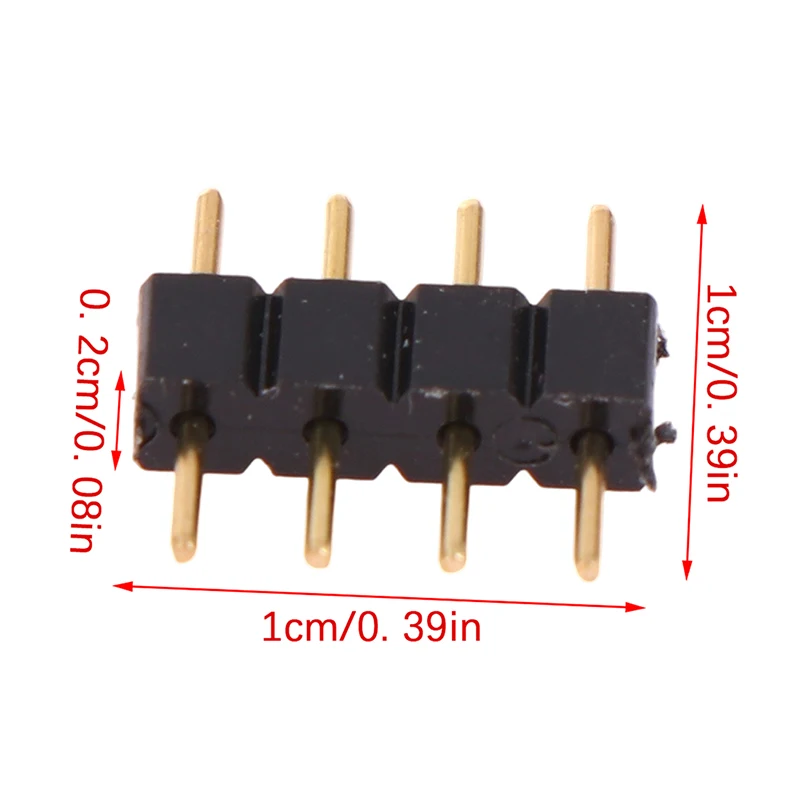 10Pcs 4 Pin Rgb Connector Adapter Pin Naald Mannelijk Type Double 4pin Voor Rgb 5050 3528 Led Strip Diy lichten Insert