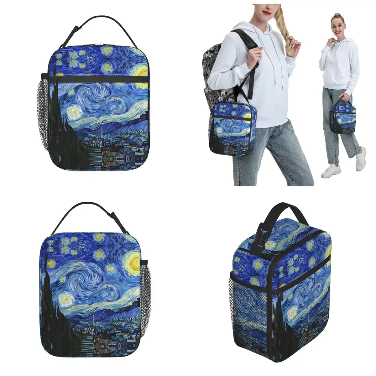 Insulated Lunch Box Van Gogh Painting Merch Starry Night Lunch Food Box Multifunction Cooler Thermal Lunch Box For School