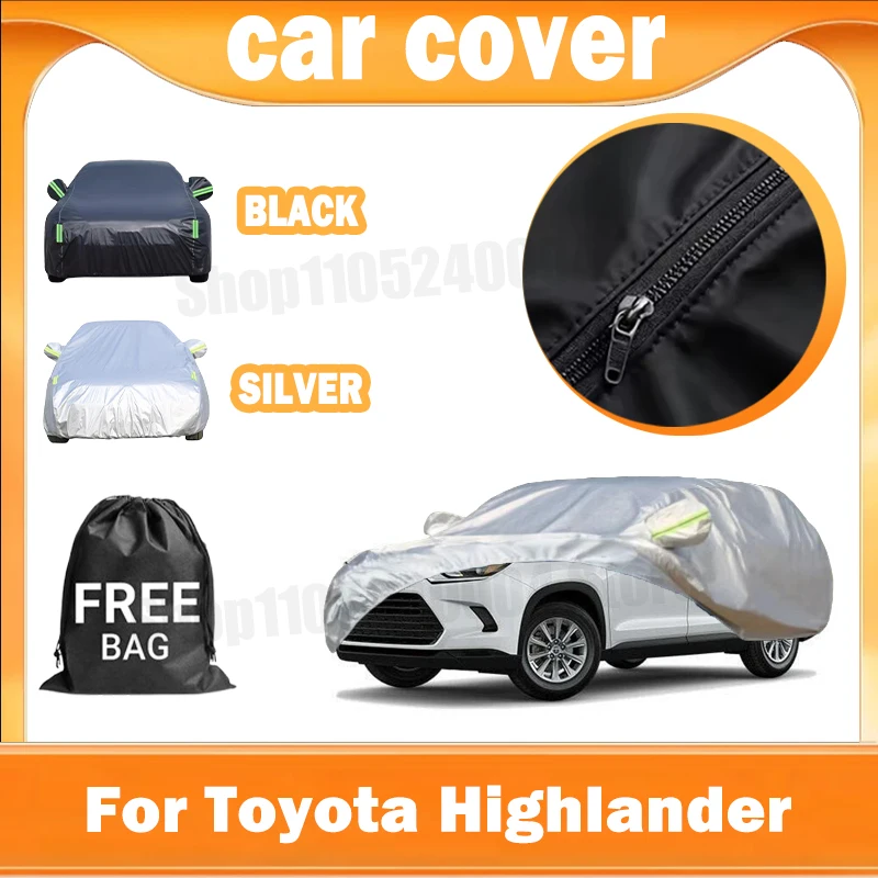 For-Toyota-Highlander-Outdoor-Full-Car-Cover-All-Weather-Snow-Sun-UV-Dustproof-with-Reflective-Strips-Wind-Straps