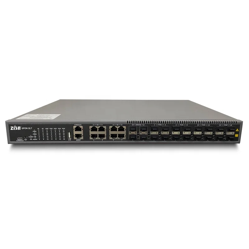 ZISA OP3616 FTTH 10 Gigabit Ethernet 16 Ports 1 U GPON OLT Compatible With Various Types of ONU in stock