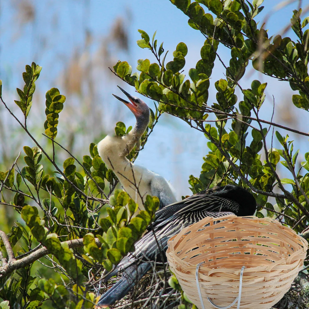 

8Pcs Sturdy Bamboo Bird Nests Woven Hanging Birds Houses for Outdoor Garden Balcony Safe Bird Breeding Perching Spot