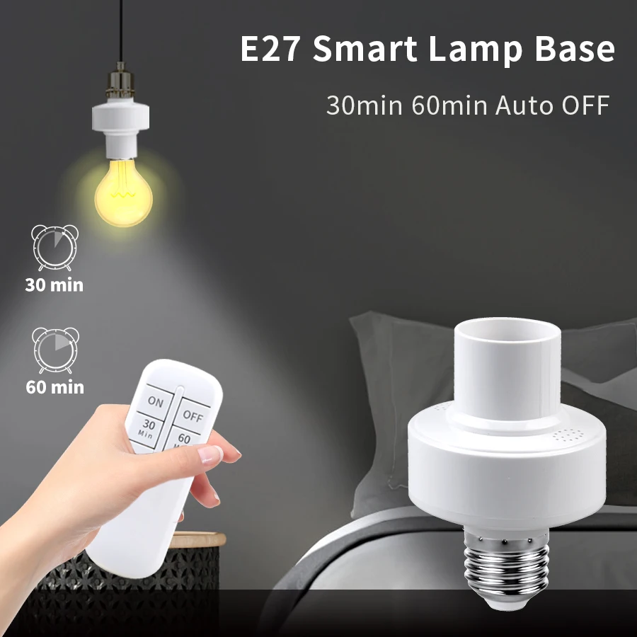 Wireless Remote Control Lamp Holder E27 Socket Lamp Bases for LED Bulb Pendant Lamp Ceiling Chandelier With Smart Timer Switch