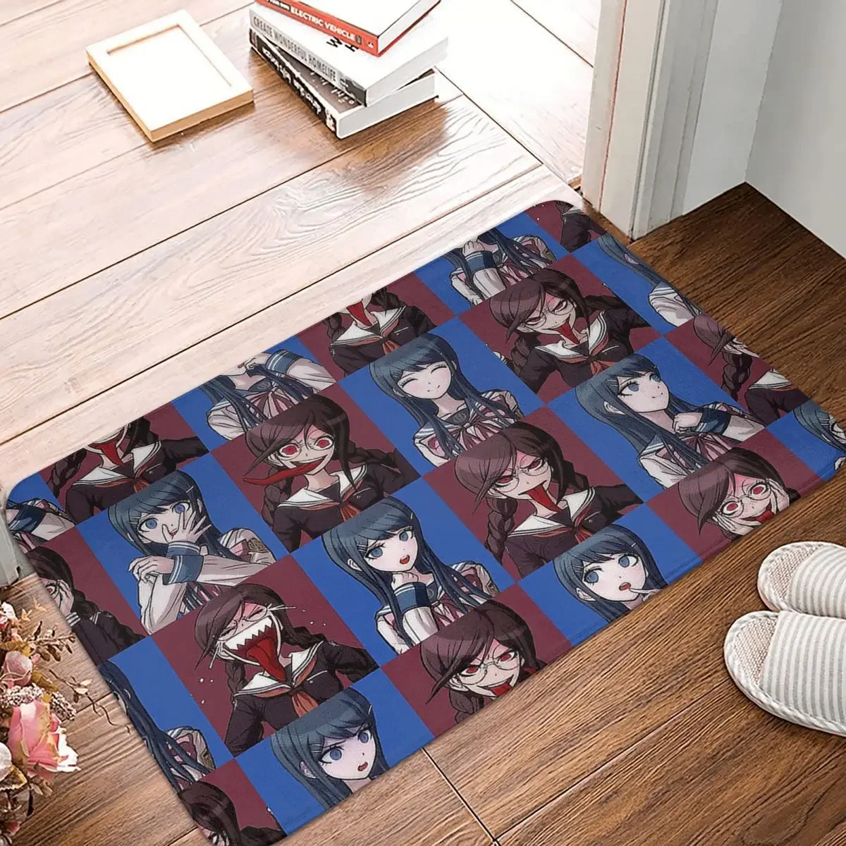 Danganronpa Trigger Happy Havoc Anime Non-slip Doormat Syo + Sayaka Carpet Bath Bedroom Mat Outdoor Indoor Pattern