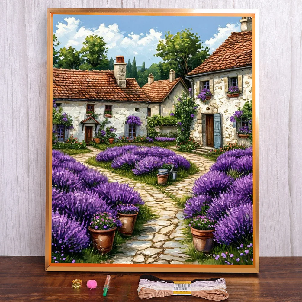 

Flower Yarn Printed Fabric 11CT Cross Stitch Kit Embroidery DMC Threads Handmade Craft Needlework Sewing Gift Mulina Floss