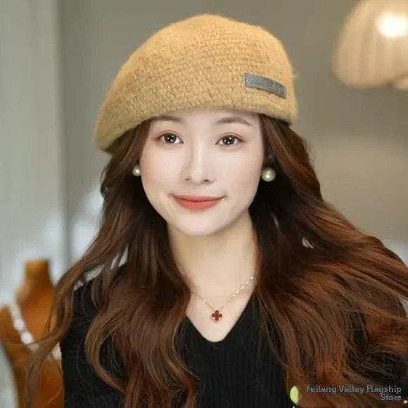 

Корейская шерстяная беретка-кепка для женщин, осенне-зимняя, в стиле ретро, с эффектом утончения лица, в стиле Newsboy