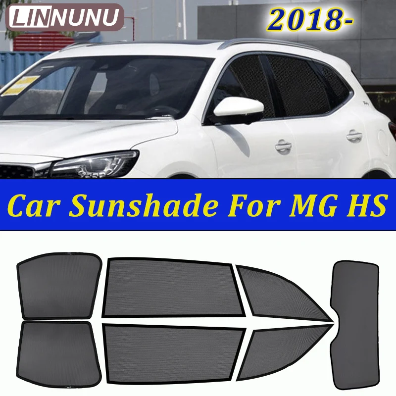 

LINNUNU For MG HS EHS 2018-2023 2024-2026 Magnetic Car Sunshade Side Window Rear Mesh Curtain Interior UV Protection accessories