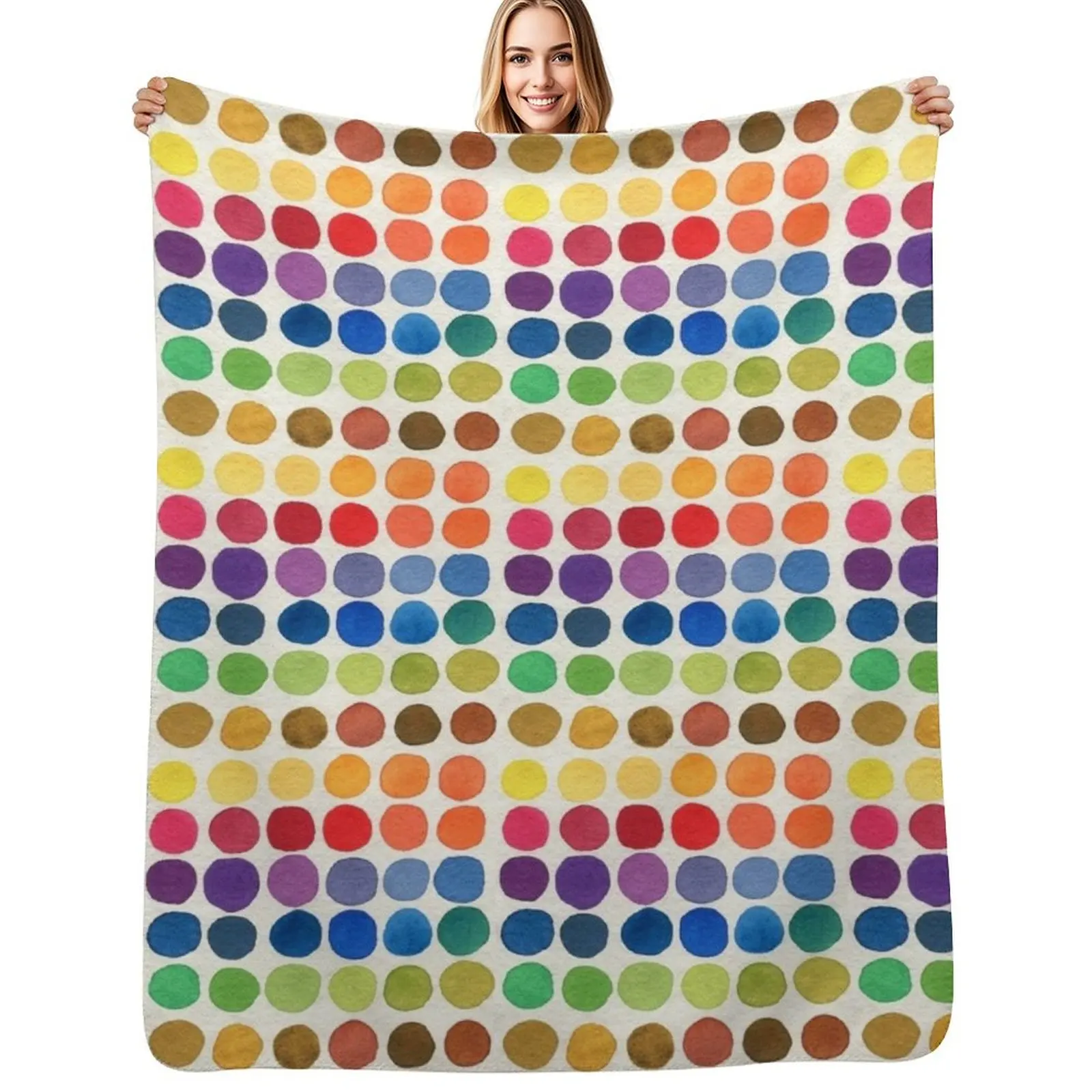 Rainbow spots with paper grain Throw Blanket valentine gift ideas bed plaid Furrys Sofa Throw warm winter Blankets