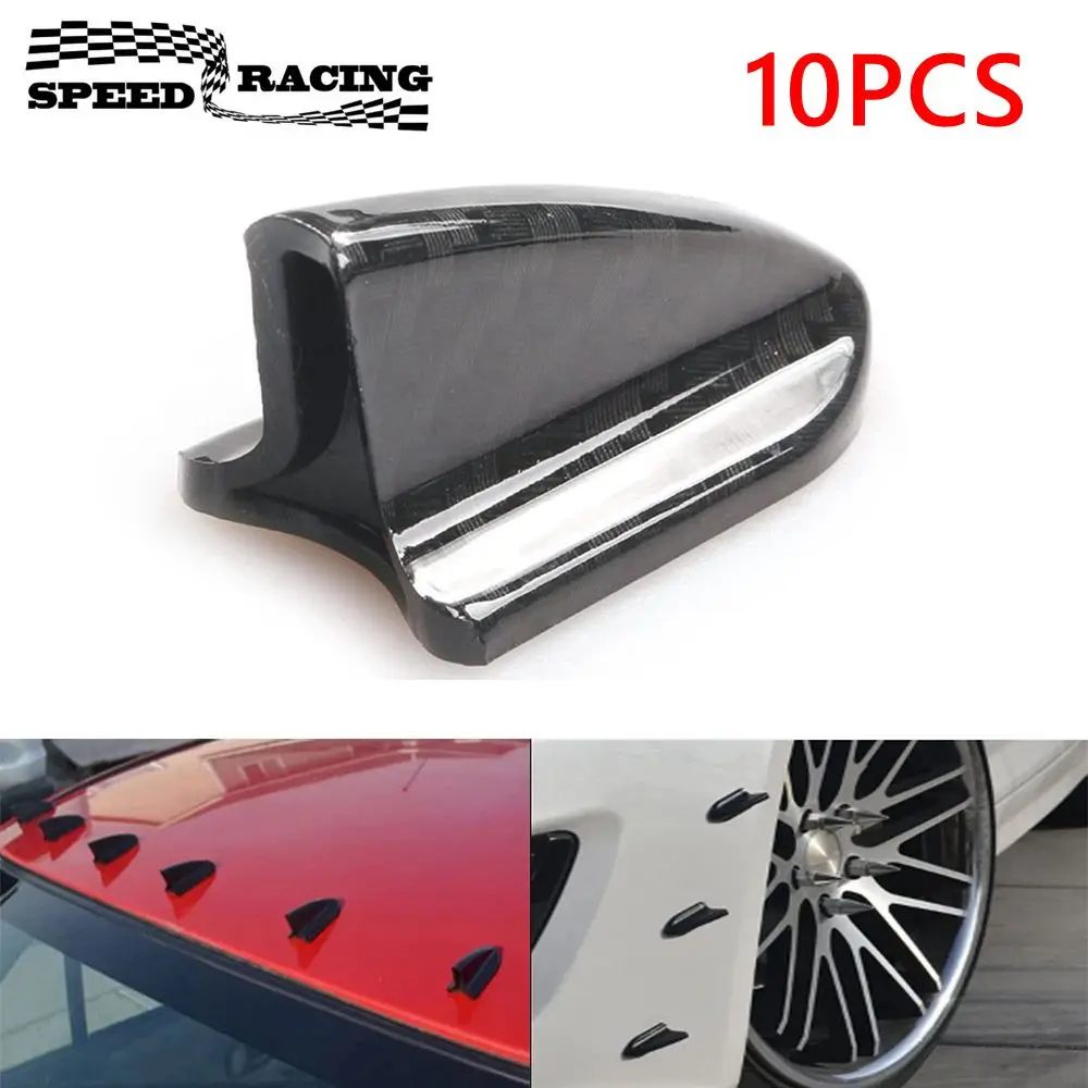 10PCS Universal Car Supplies Refit Pieces Car Tail Decorate Bumper Shark Fin Black Wind Knife Tail Car Model Accessories