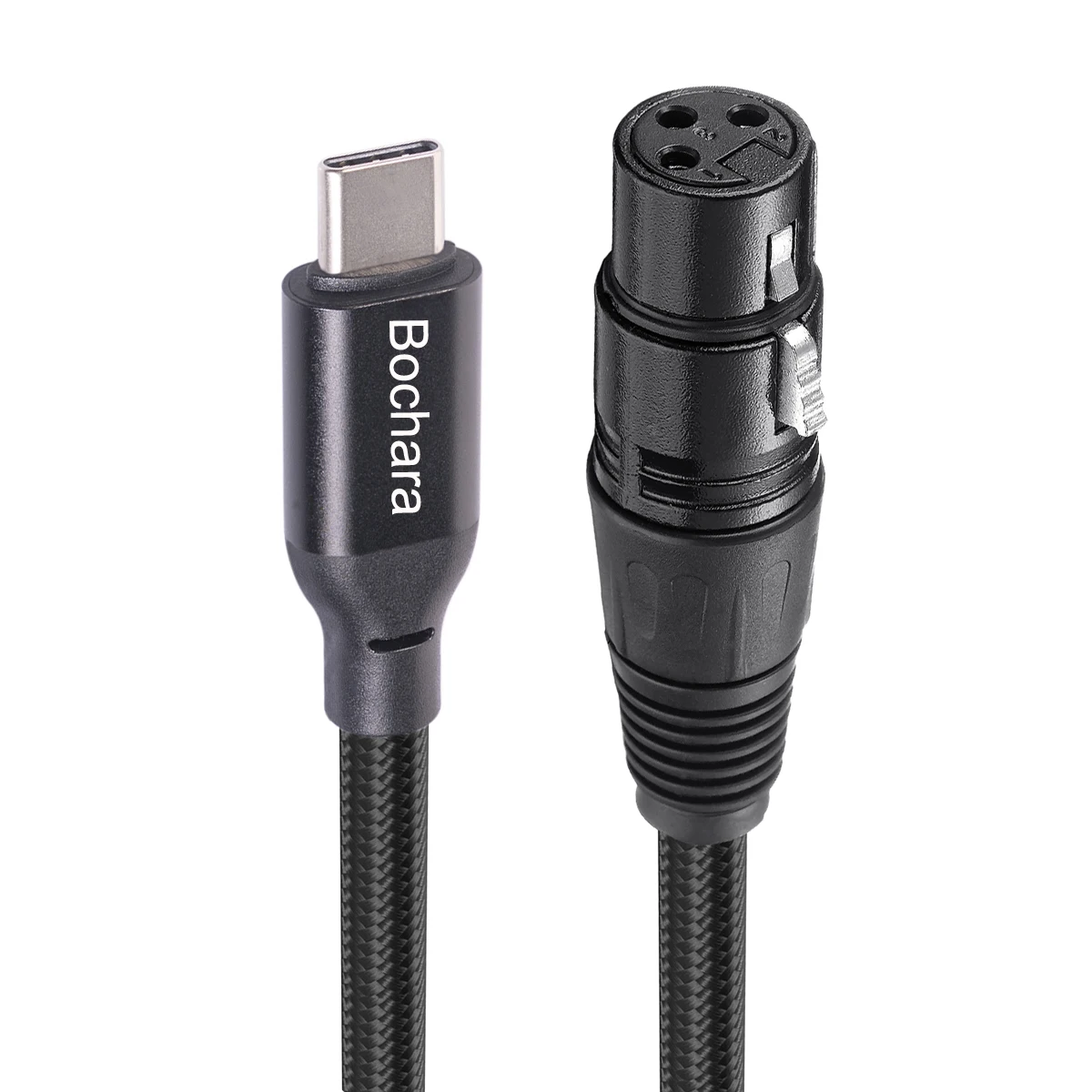 Bochara 3m Braided Type C to XLR Female Cable Studio Audio Microphone Recording Cords Shielded Built-in IC Chipset