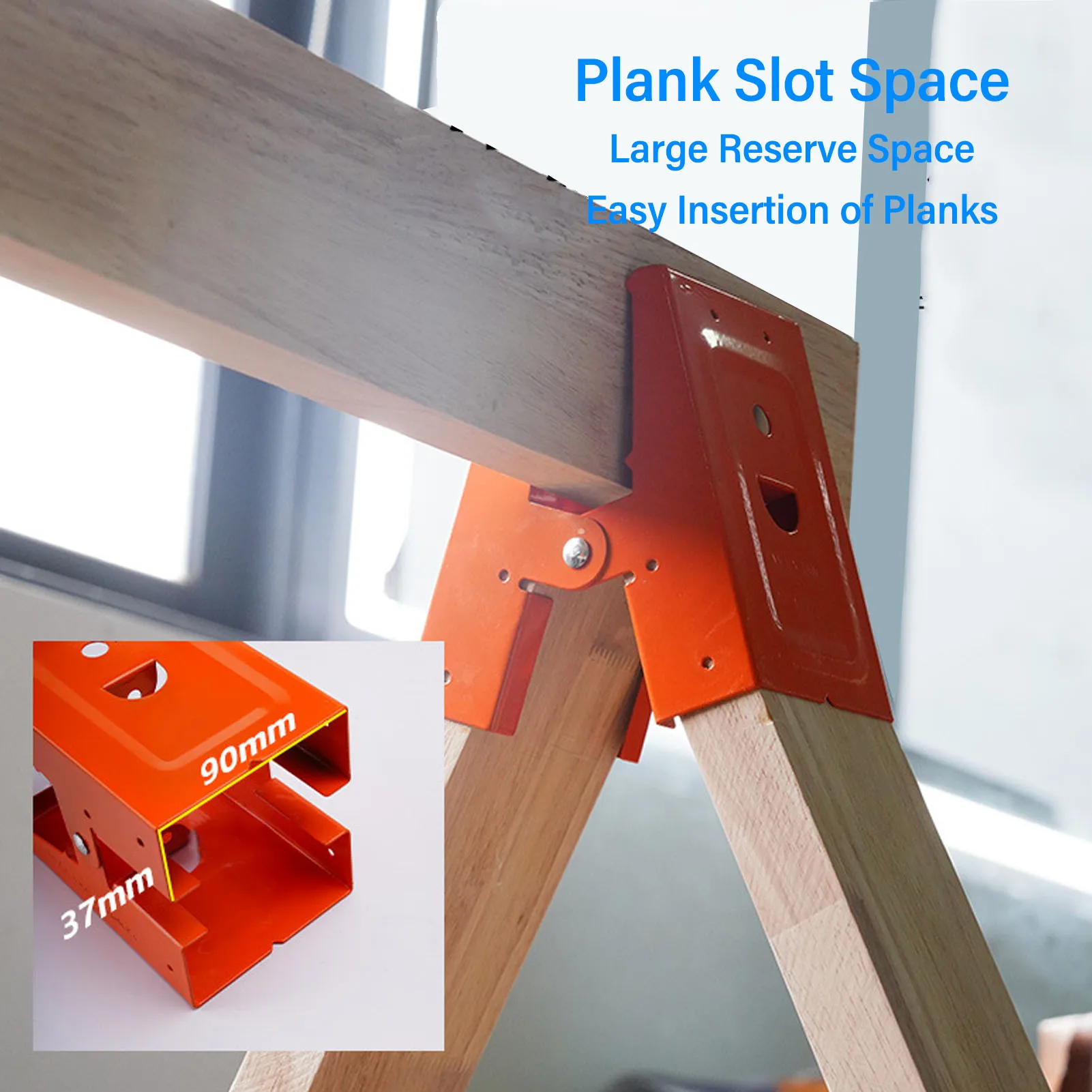 Heavy Duty Sawhorse Brackets, Cold Rolled Steel Folding Stand for DIY Woodworking, Cutting & Jobsite Support