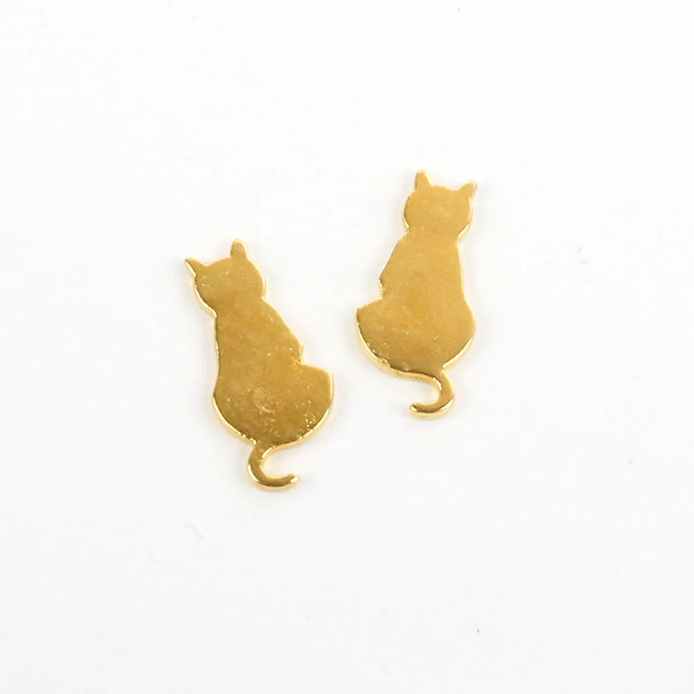 60 Pcs Cat Accessories Drop Glue Pendant Charm Metal Resin Fillers Phone Case Ornament Shell Decoration UV