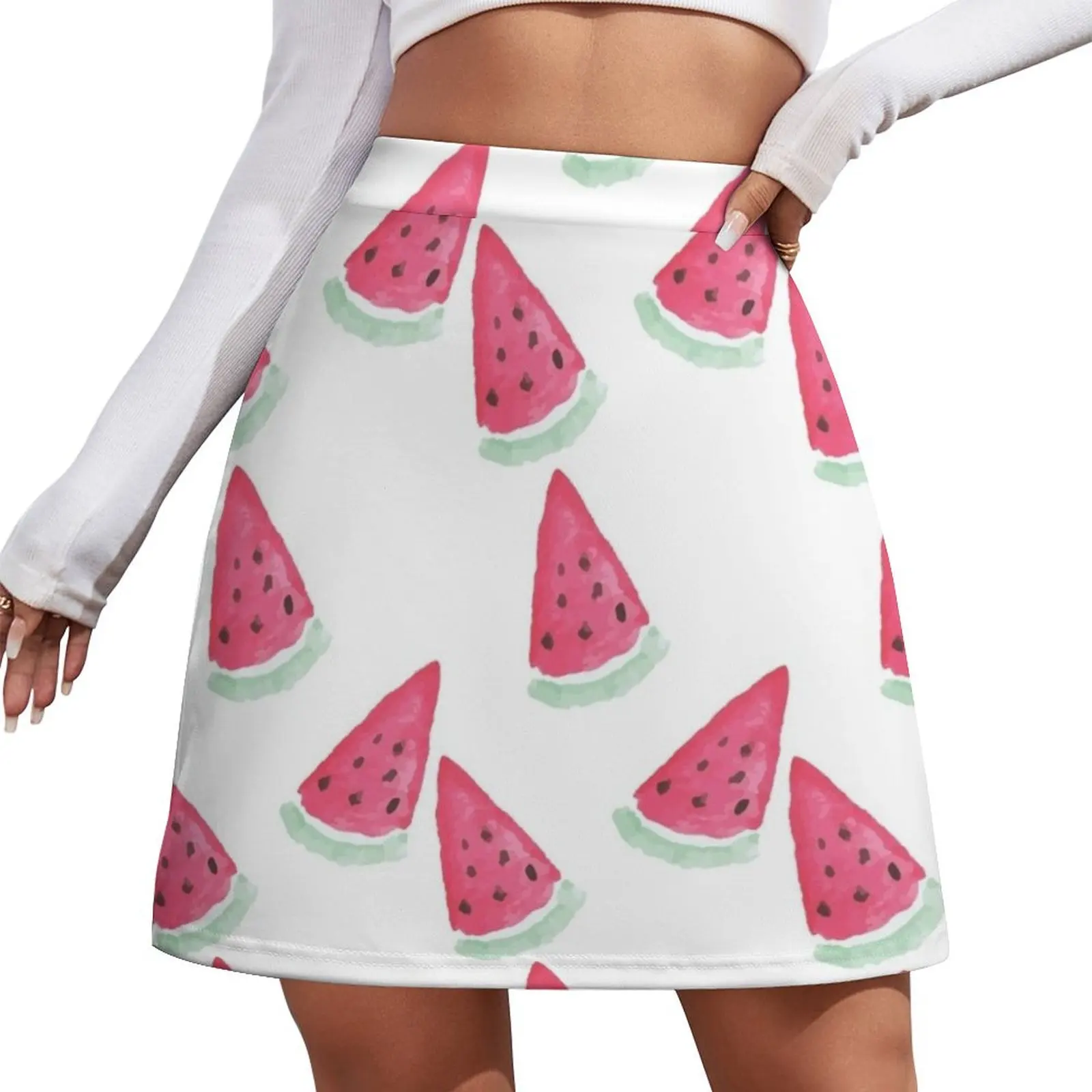 

watermelon watercolor Mini Skirt korean summer clothes luxury women's skirt Skirt for girls