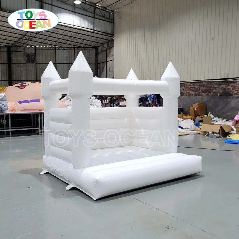 High Quality PVC White Castle Wedding Inflatable Bounce House Suitable for Kids Activities Party Photo Taking