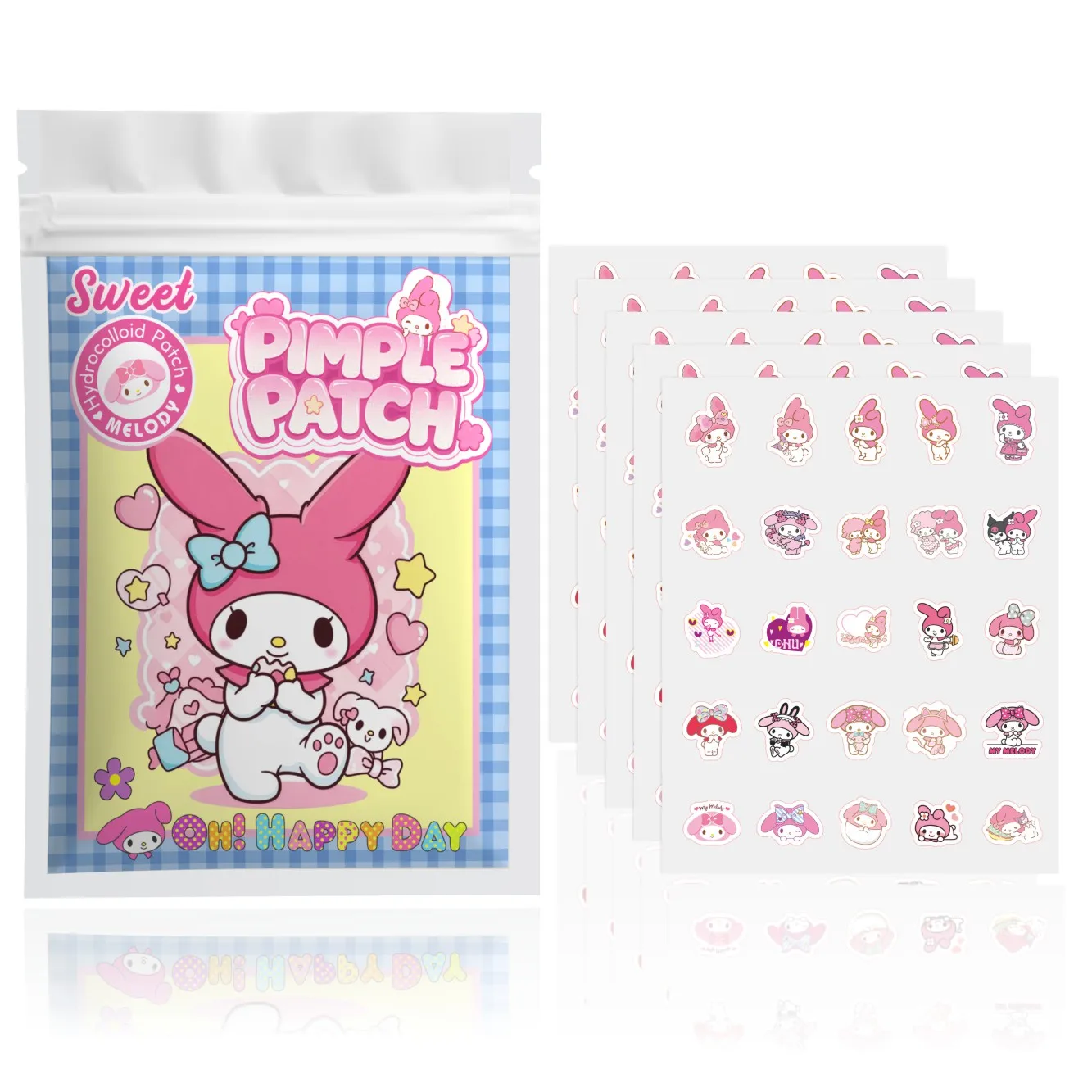 125PCS Hello Kitty Cute Face Stickers, Hydrocolloid Pimple Patches for Invisible Blemish Concealing