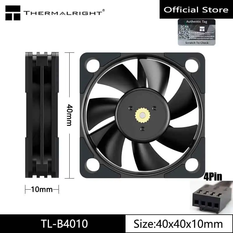 ThermalrightTL-B4010 4CM chassis cooling fan,40x40x10mm/Double ball bearings/High air volume 5500RPM/computer cooling fan