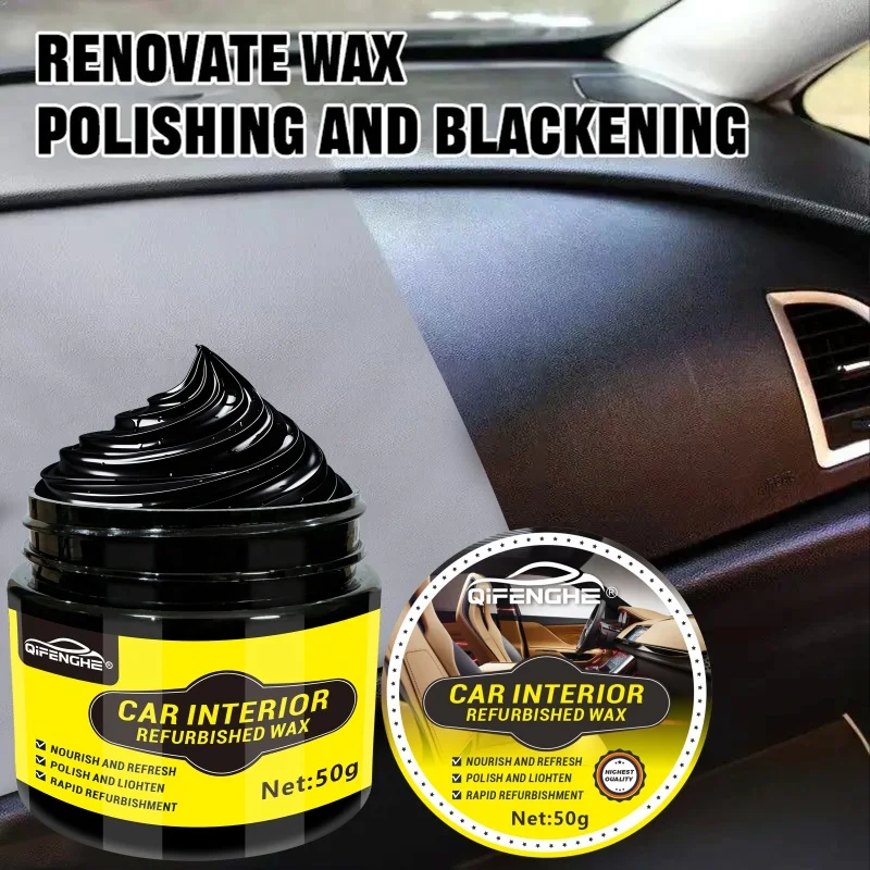 Automotive Plastic Refurbishment Wax - Plastic Dash and Dash Polishing, Glossy Finish, Seat and Leather Black Shiny Repair