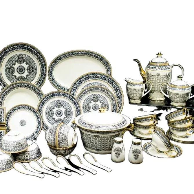 Bone China Crockery Dinner Set European Style Bone China Dinnerware Sets