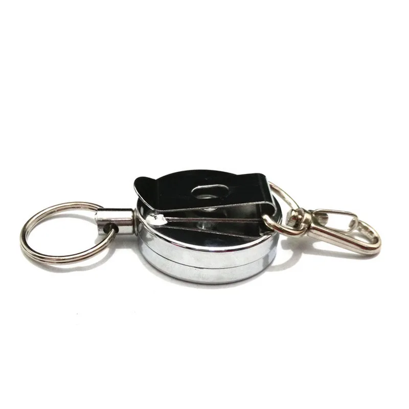 Retractable Easy Pull Keyring Badge Reel Name Tag ID Tag Card Holder Clips Staff Recoil Reel Belt Pass Card Clip for Badge
