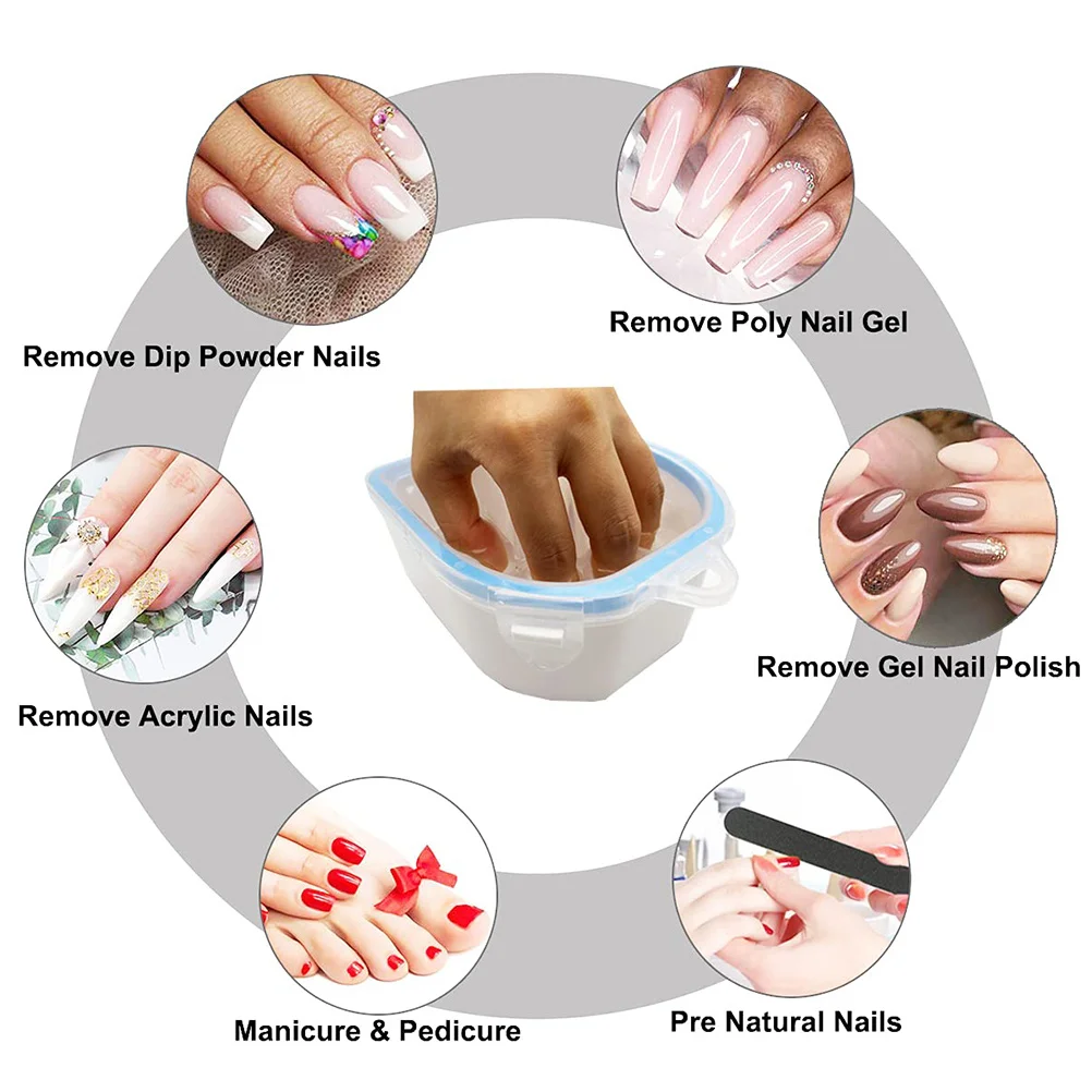 

2Pcs PP Manicure Bowl Set for Nail Tips Soak Nail Polish Remover Treatment Spa Manicure Supplies Spa Tool Hand Soak Bowl