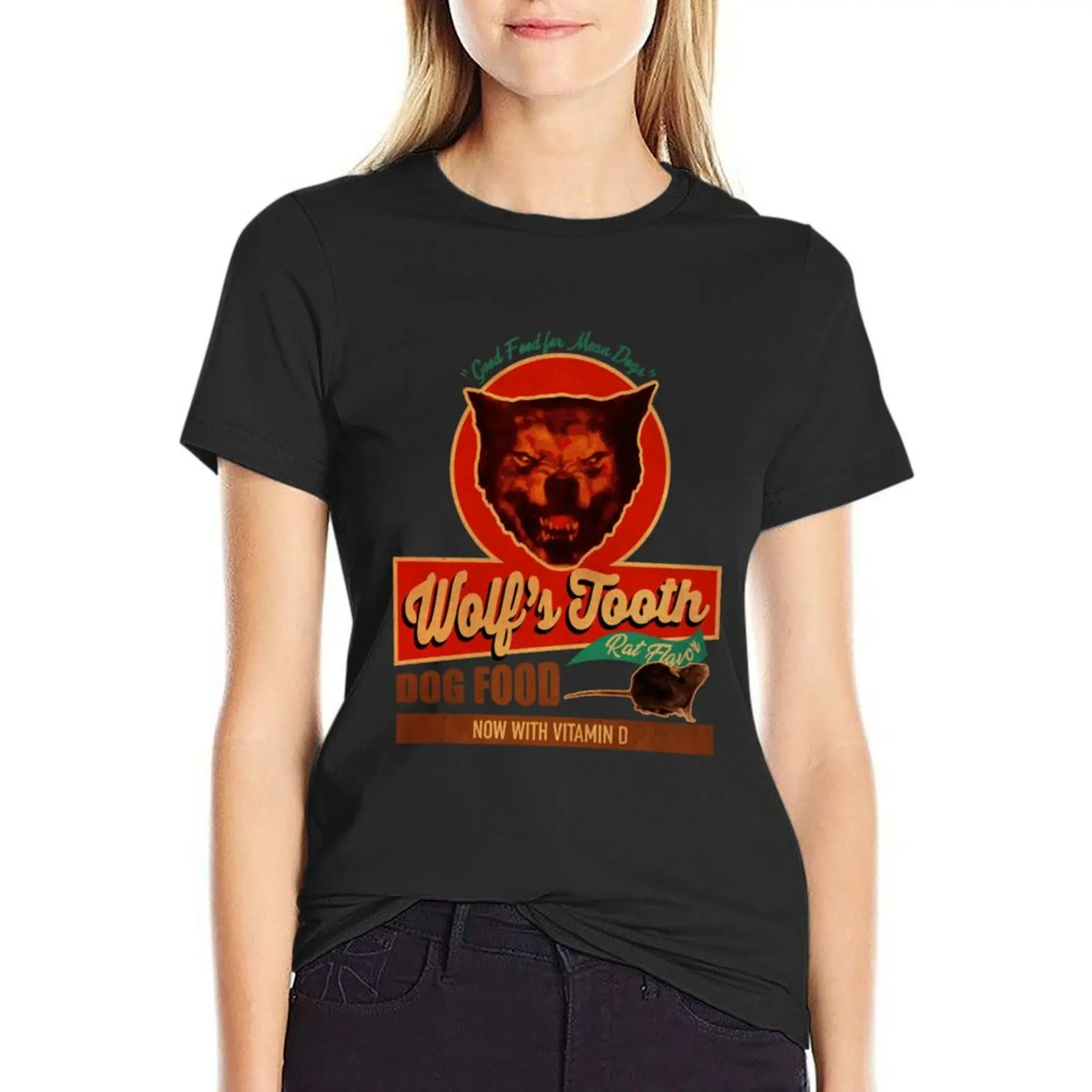 Wolf Tooth Dog Food T-Shirt female shirts graphic tees Short sleeve tee t-shirts for Women cotton