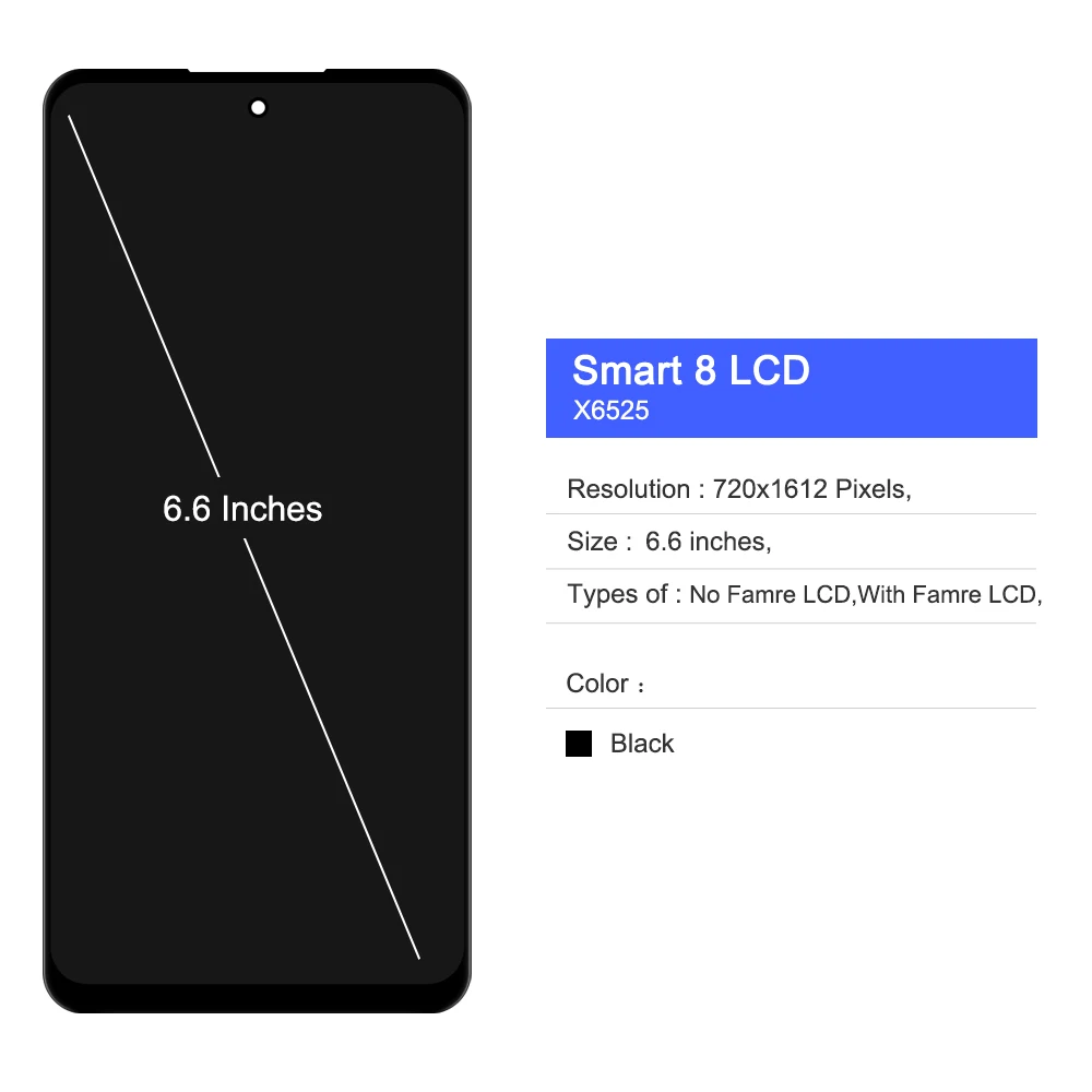 Smert8 LCD Display For Infinix Smart 8 X6525 Mobile Phone Lcd For lnfinix Smart 8 Phone Screen Replacement Assembly