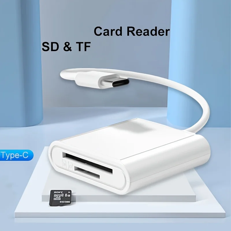 

Многофункциональное устройство 2-в-1 для чтения карт Type-C, подходящее для компьютеров и мобильных телефонов/SD/TF