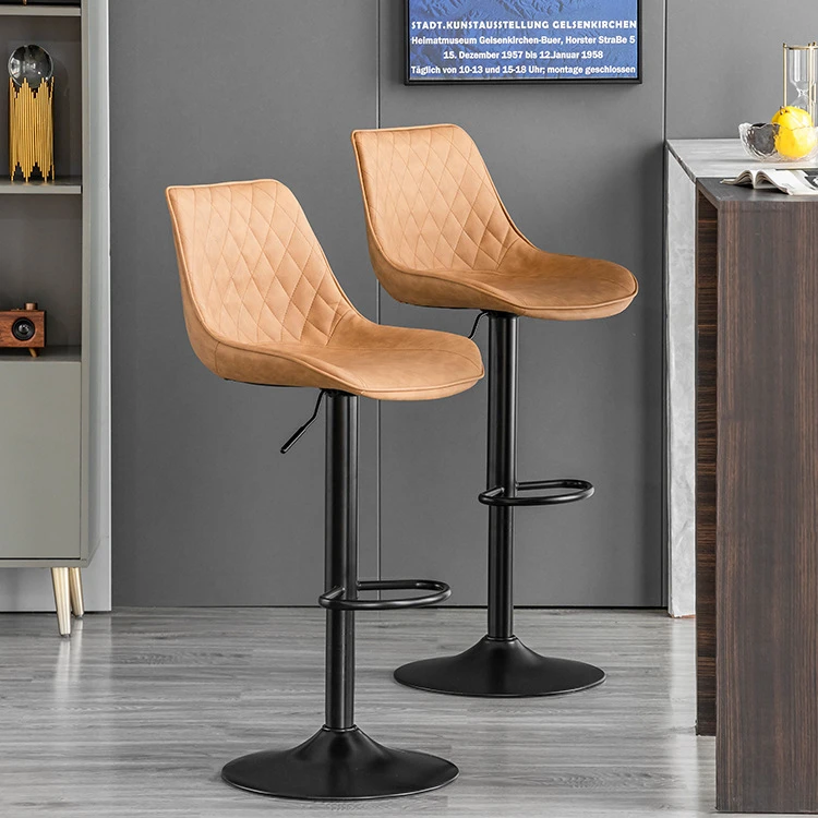 

&c Household Lift Rotating Bar Chair Luxury Back High Stool Modern Simple Iron Bar Chair Stools