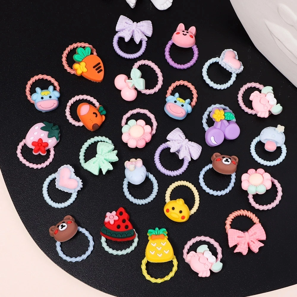 10pcs New Cute Bowknot Headbands Girls Elastic Hair Bands Hair Accessories for Kids Cartoon Bows Headwear Gift