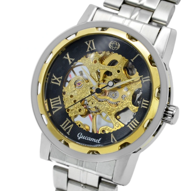 

Transparent Fashion Blue Luminous Gear Movement Royal Design Mens Top Brand Luxury Clock Male Mechanical Skeleton Wrist Watches