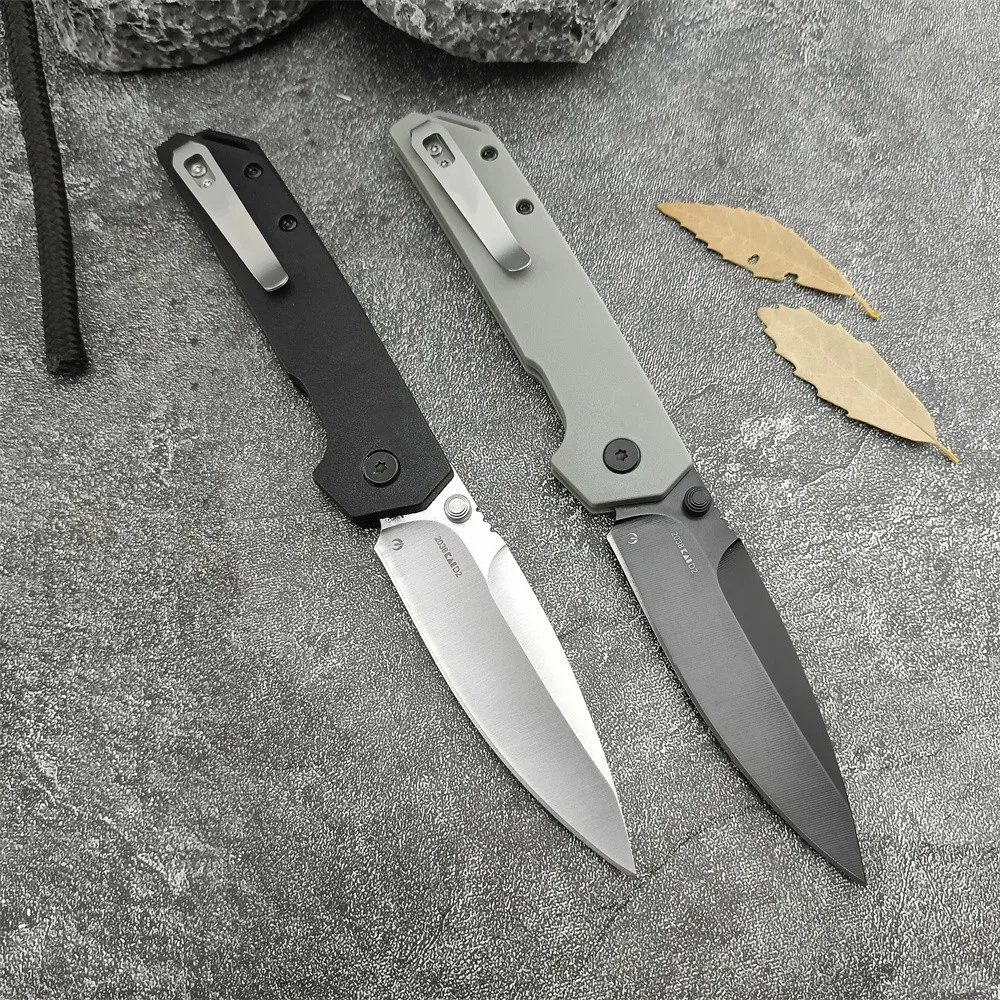 D2 Spearpoint Blade Outdoor Pocket Folding Knife Nylon Fiber Handle ，Pocket Clip for Survival Hunting Hiking Climbing EDC Tool